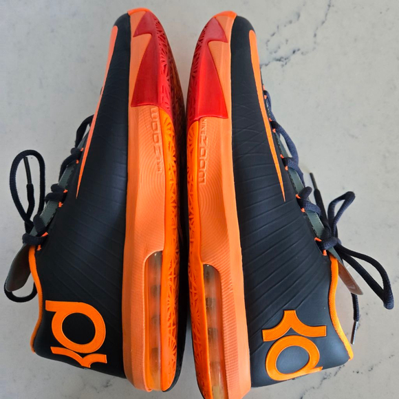 Men's Nike KD 6 Black Orange Sneakers Size 10 - Picture 8 of 11